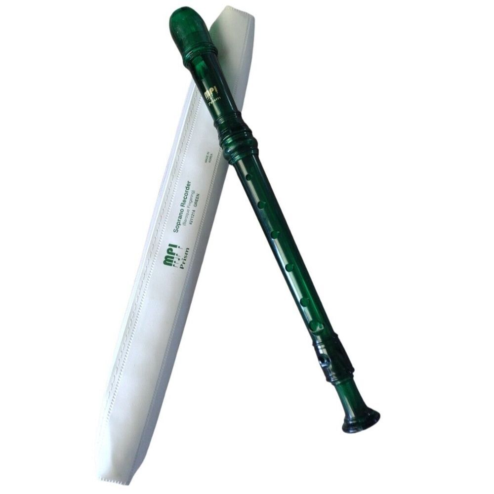 Genuine MPI Prism‎ (#211214) Soprano Recorder w/ Baroque Fingering & Case! Green